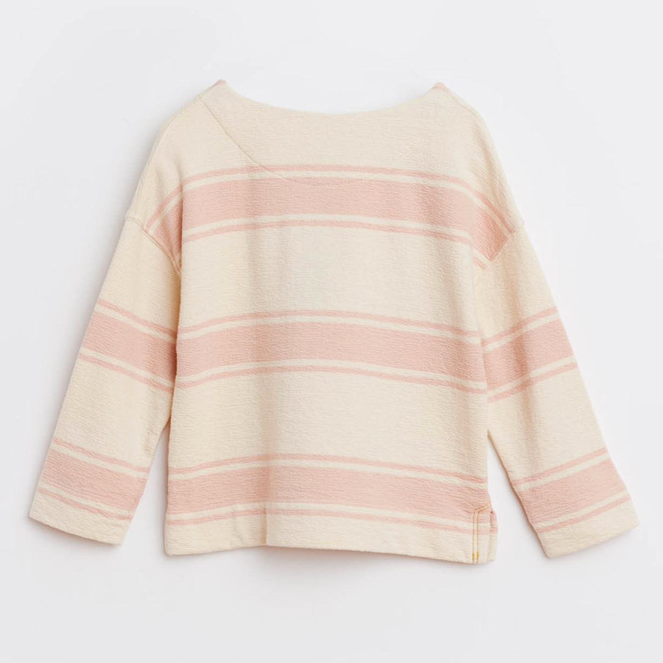 Bellerose Sweat Mazza en Coton rayé beige/rose