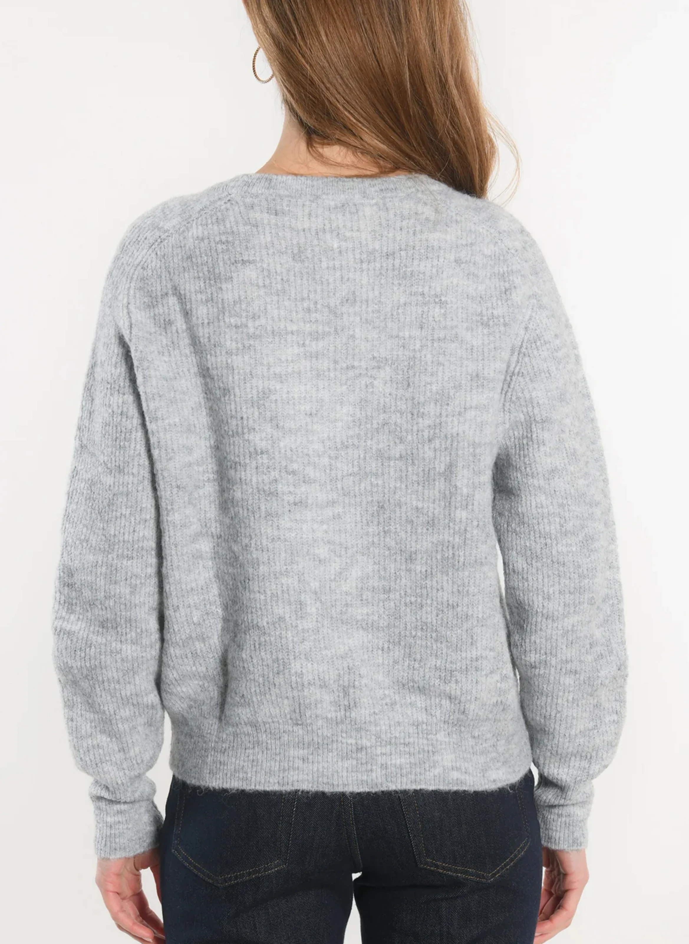 DANNA - Gilet droit col rond| Gris
