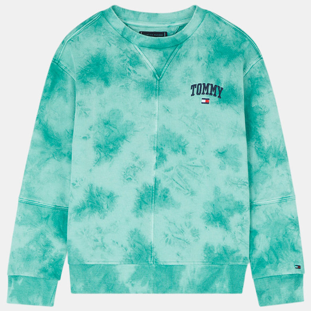 Tommy Hilfiger Sweat en Coton molletonné imprimé tie & dye vert