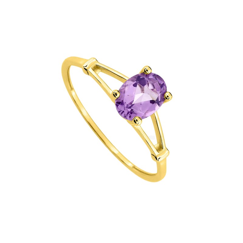 Bague Femme - améthyste - Or 9 Carats