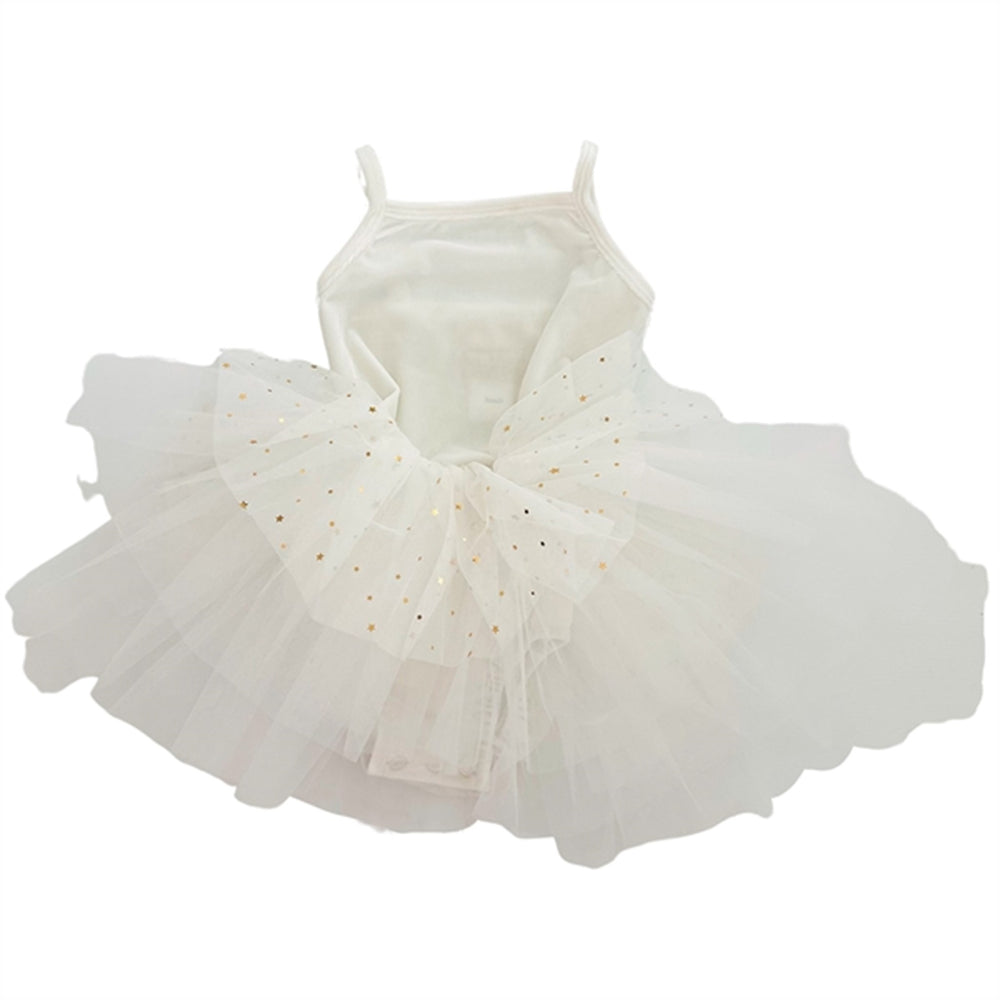 Velvet Leotard With Tulle Tutu Kjole Off White