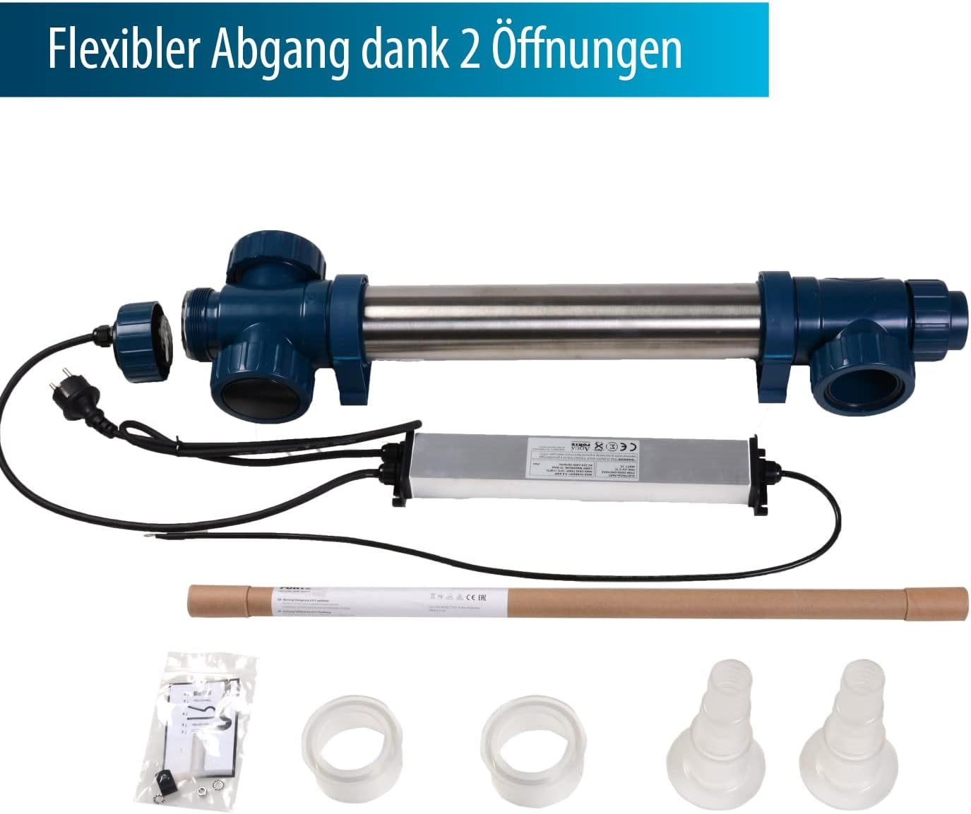 AquaForte Filter-/Teichpumpe DM-22.000 Vario S, 70-200W, Förderhöhe 7,5m, regelbar mit externem Controller. Ideal als Teichpumpe oder als Bachlauf- /Wasserfallpumpe.