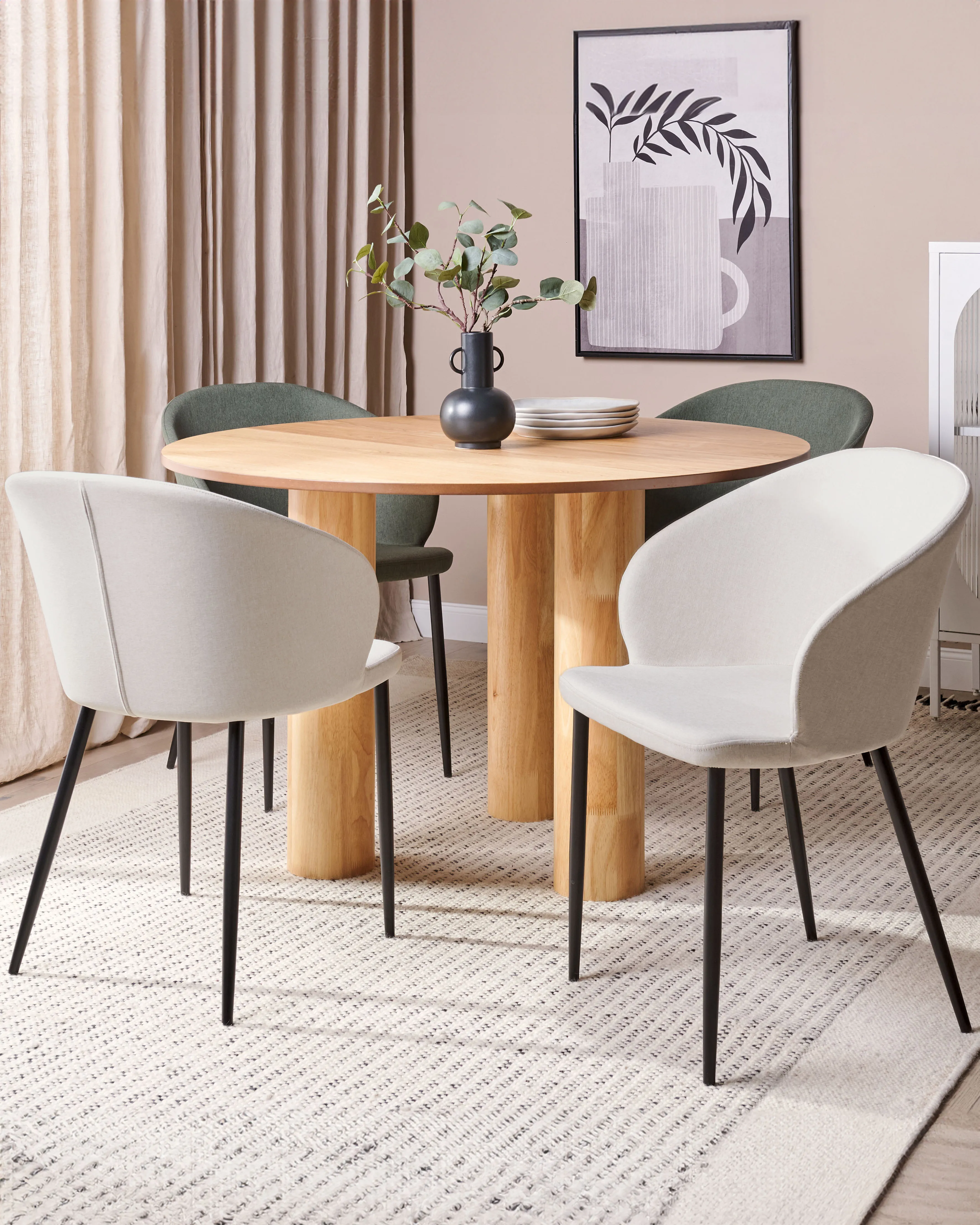 Set van 2 eetkamerstoelen MASON Lichtbeige