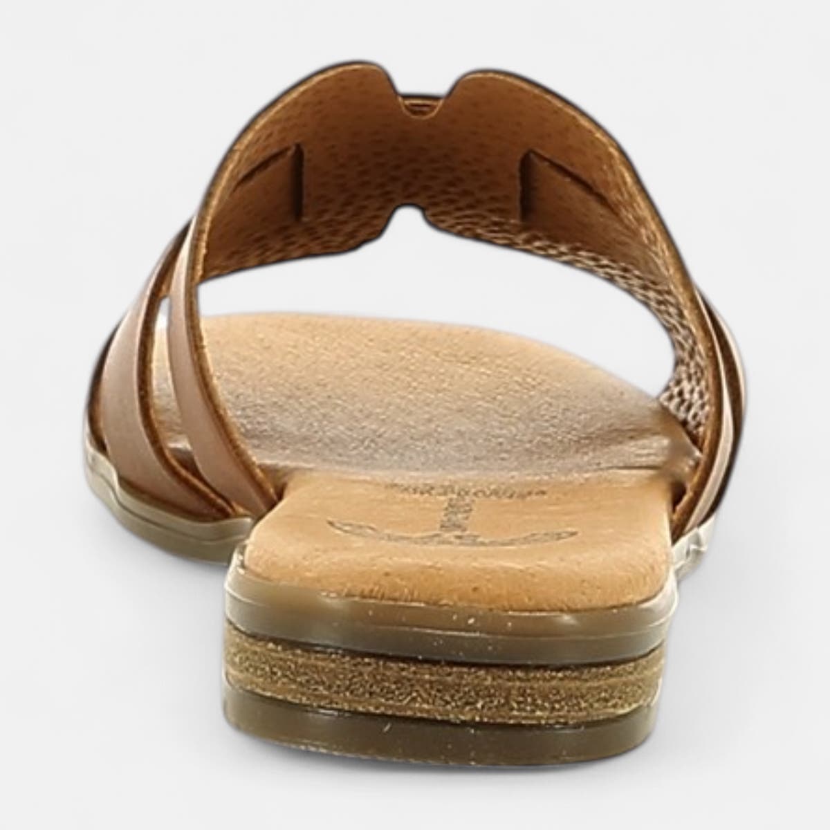 Mules Femme en cuir cognac