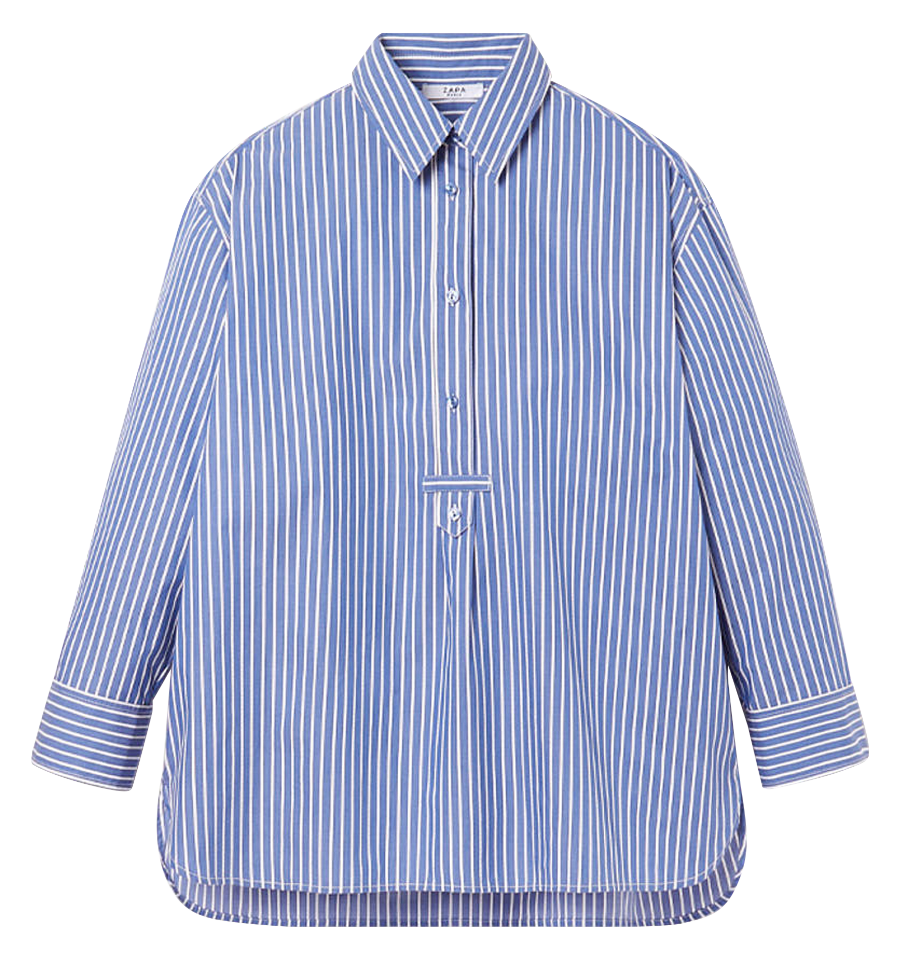CASABLANCA - Blouse ample col classique en coton | Bleu