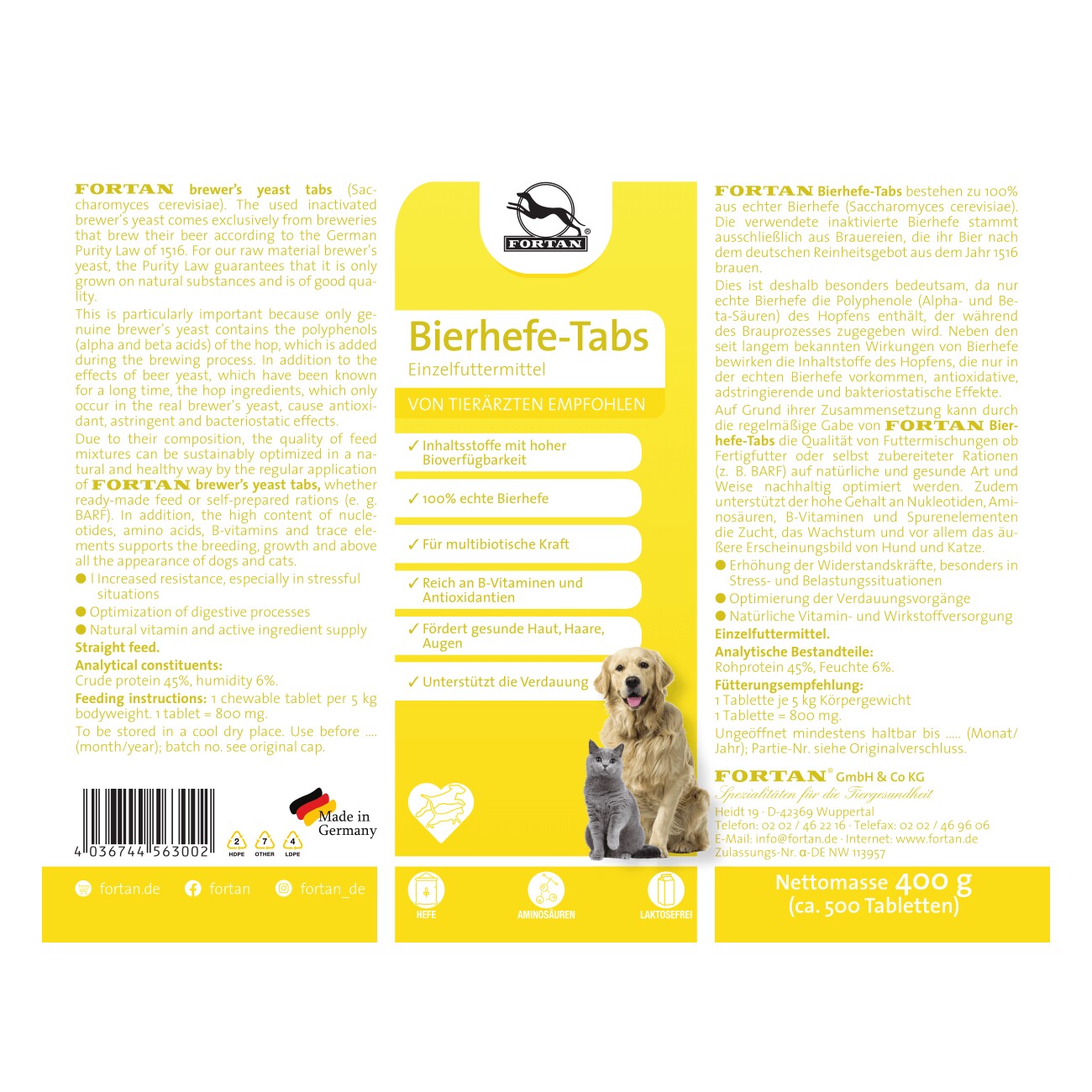 Fortan Bierhefe-Tabs 400 g
