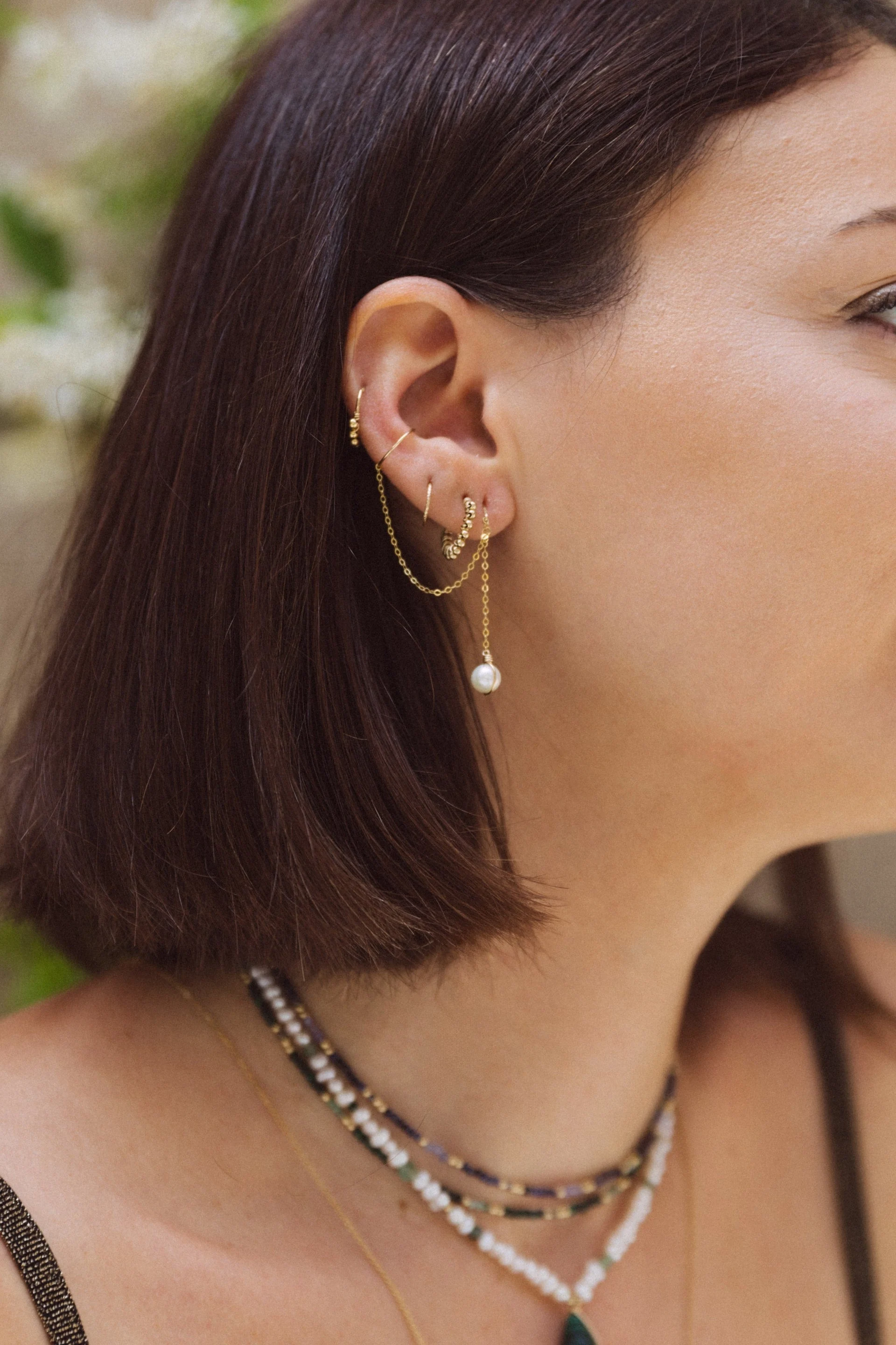 STELLA - Bijou d'oreille perle | Blanc