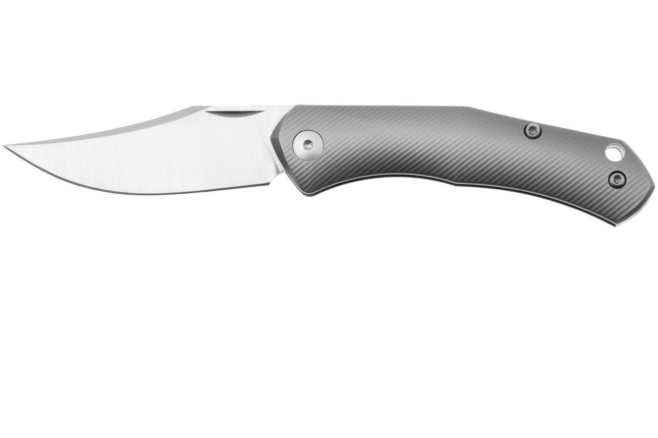 GiantMouse ACE Jutland JUTLAND-SJ-TI, Satin CPM S90V Grey Milled Titanium zakmes, Ansø en Voxnaes design