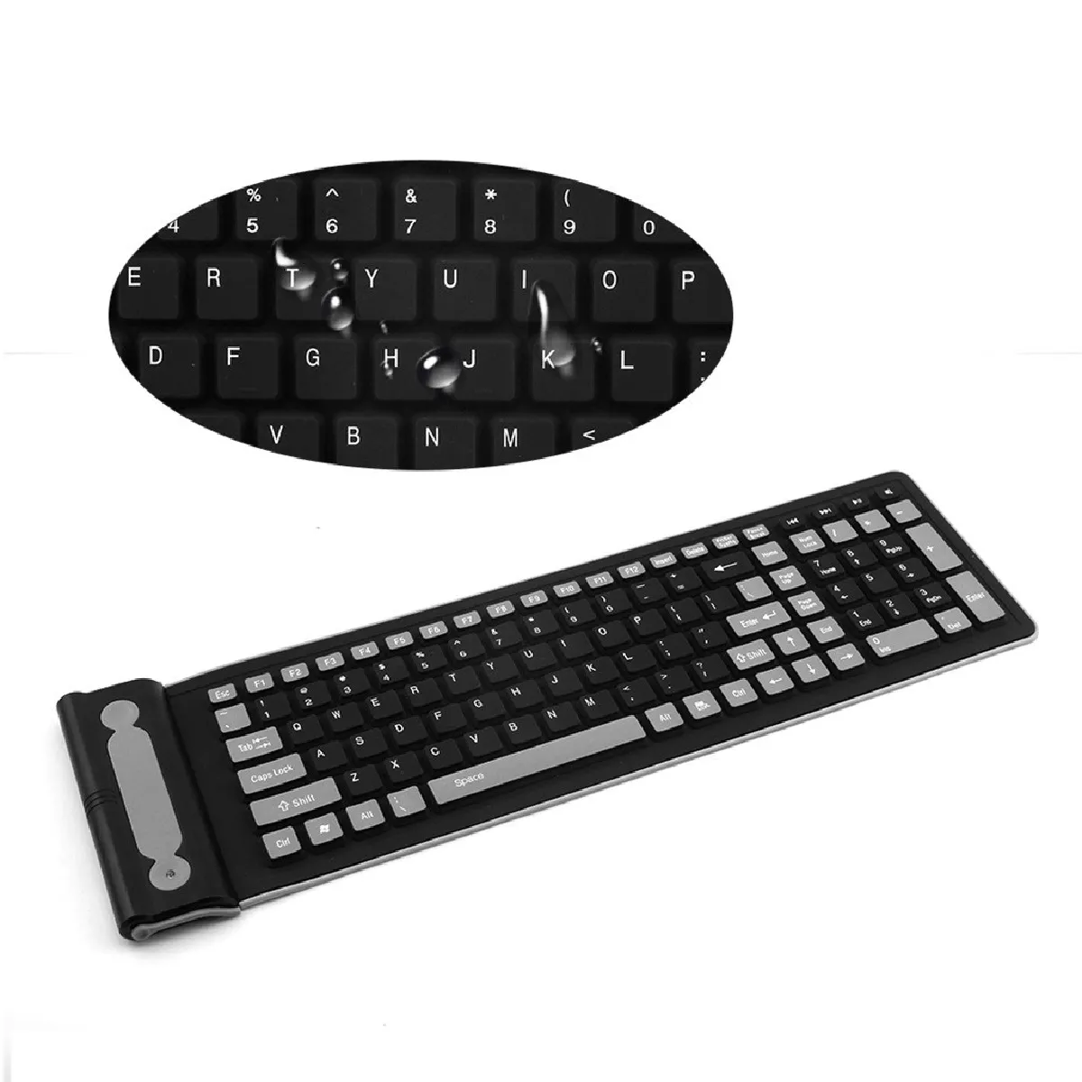 Clavier sans fil flexible en silicone