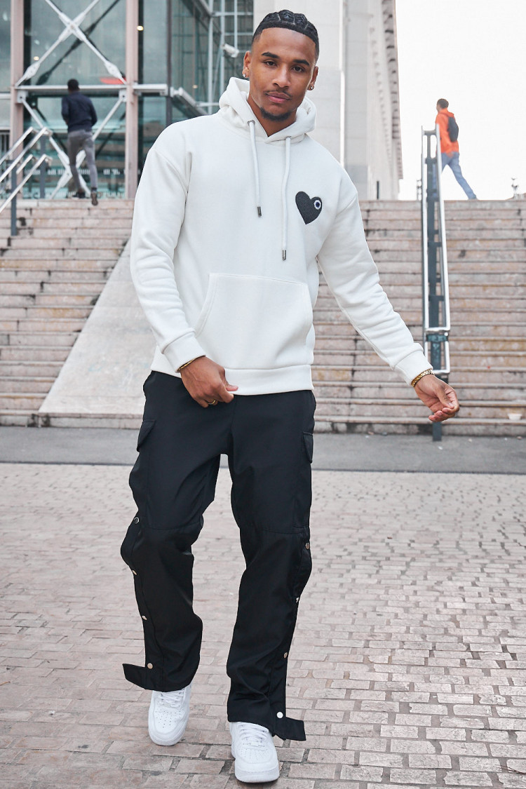 Sweat à capuche blanc 