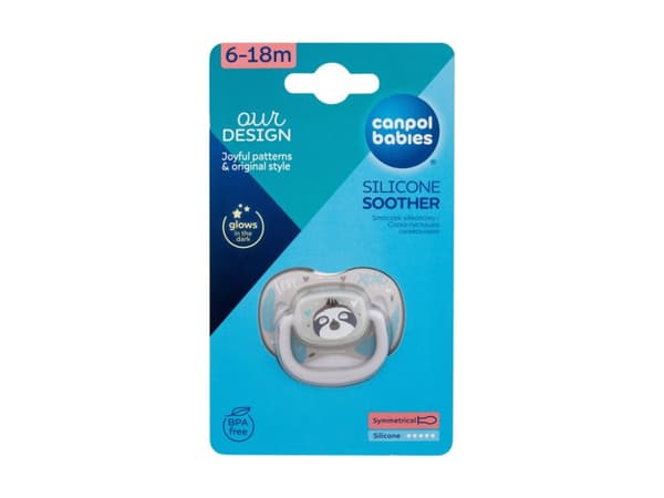 CANPOL BABIES Silicone Symmetrical Soother 6-18M, EXOTIC (sloth), 34/921_leni