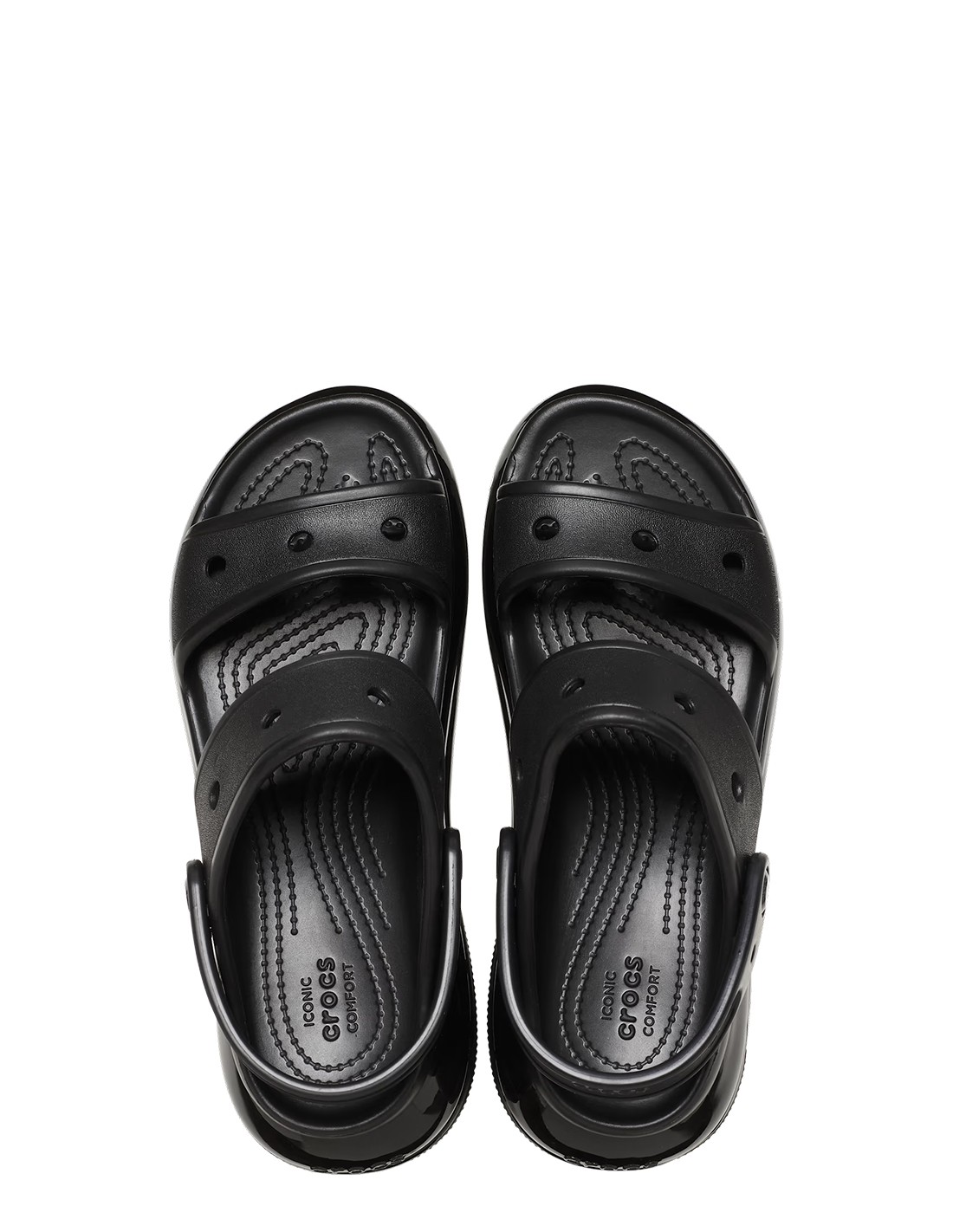 crocs sandales compensées femme classic mega crush sandal noir