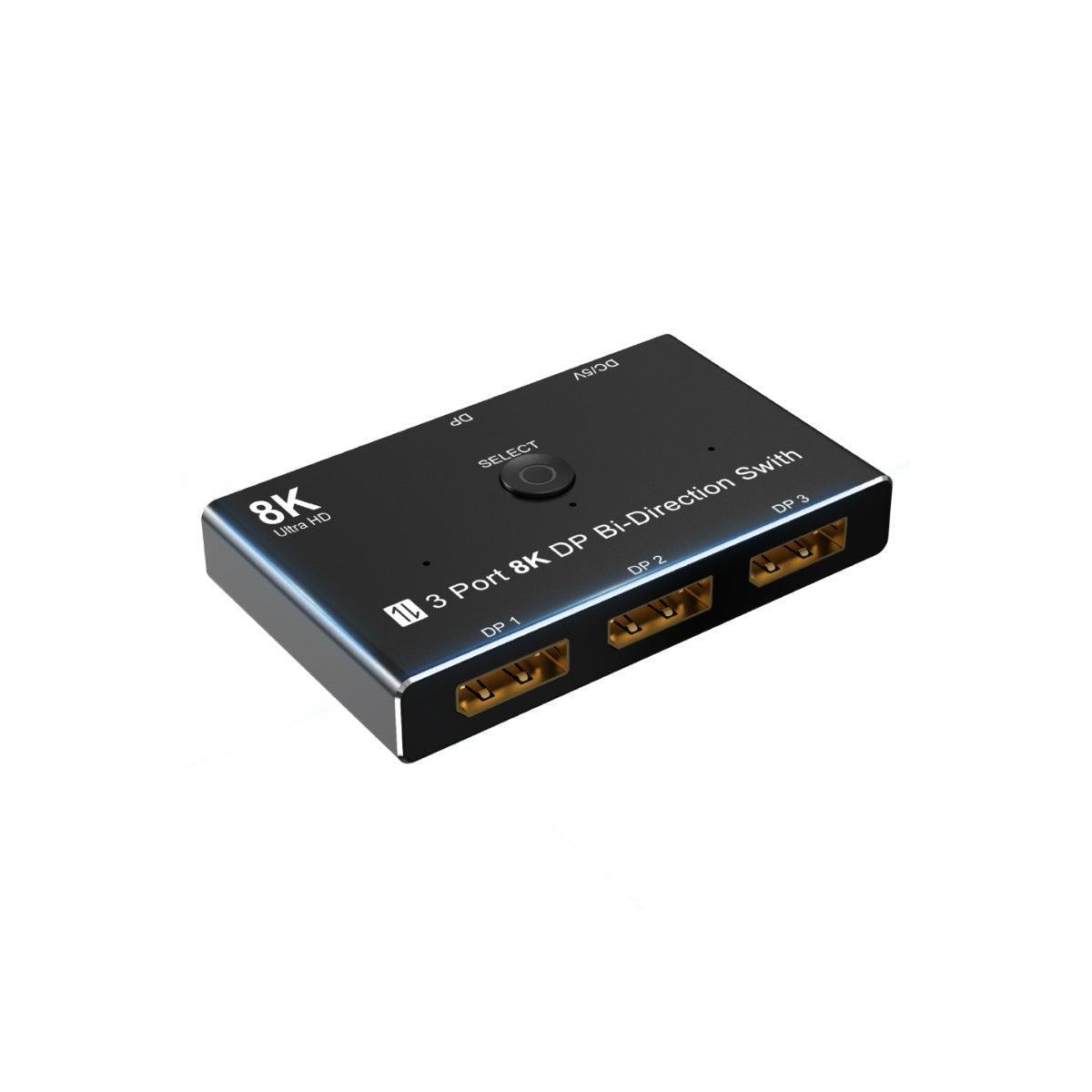 NÖRDIC Displayport 3 til 1 bryter eller 1 til 3 splitter DP1.4 8K30Hz 4k120Hz 32.4Gbps