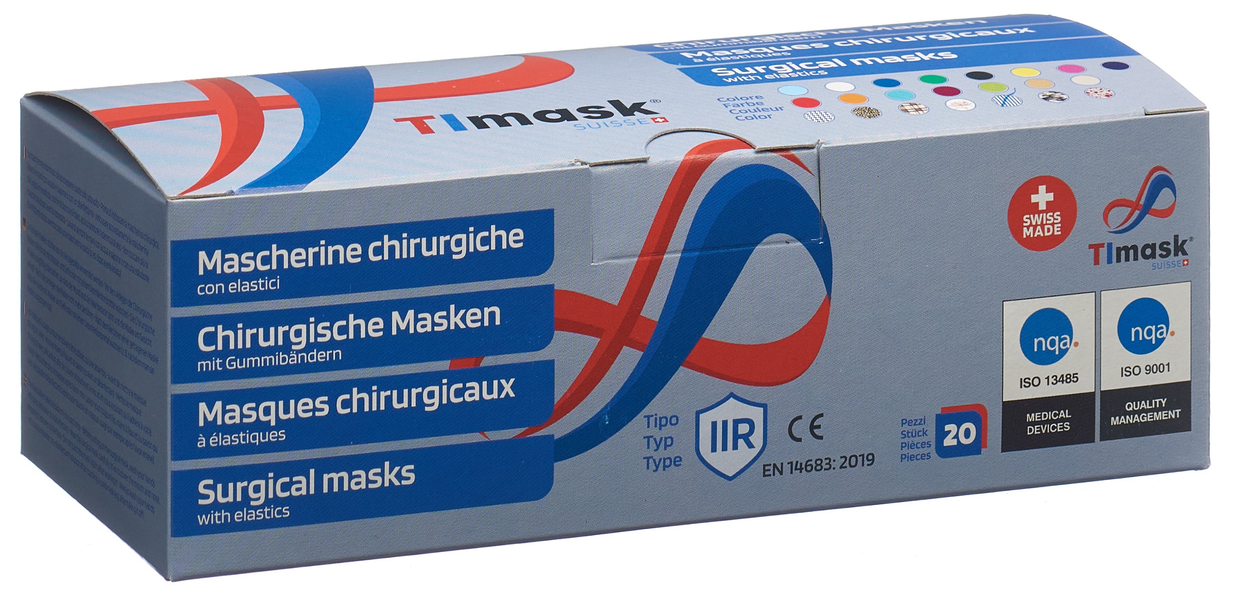 Timask Einweg-Medizinmaske<br>20 Stück, Typ IIR Elegance