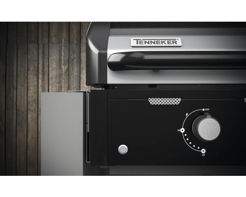 Tenneker® Halo TG 4B Gasgrill, 103,7 x 61 x 56,2 cm, 4-pits inbouwgasgrill, gietijzeren rooster, platformsysteem, glazen inzetstuk in het deksel
