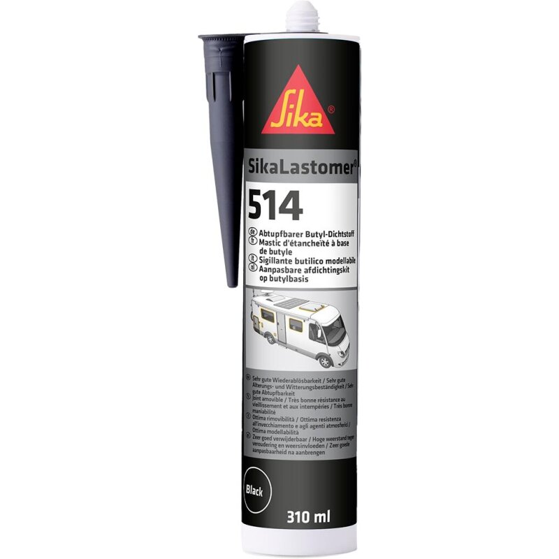 SikaLastomer® 514 310ml - schwarz - abtupfbarer Butyl-Dichtstoff
