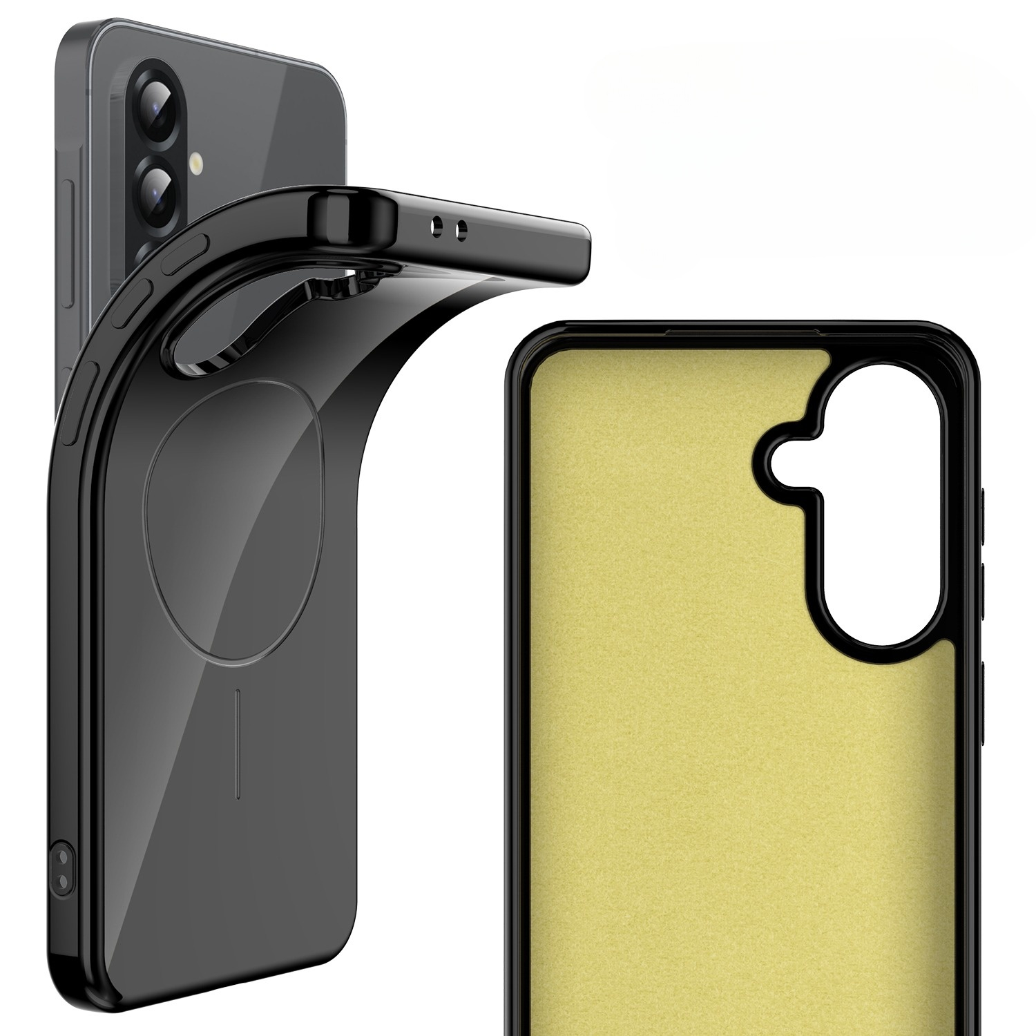 Samsung Galaxy A17 Gummi Case Hülle   Trageschlaufe MagSafe-Modul - Schwarz