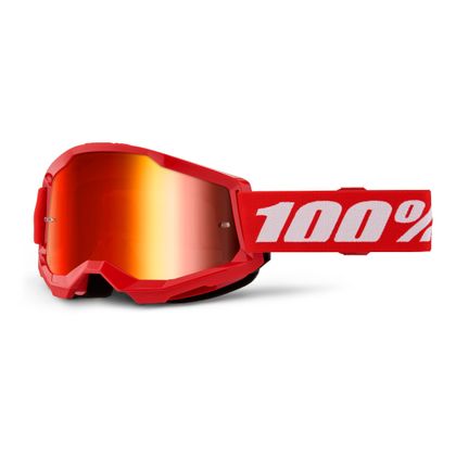 Masque cross 100% STRATA 2 Rouge - Mirror Rouge 2025 - Rouge