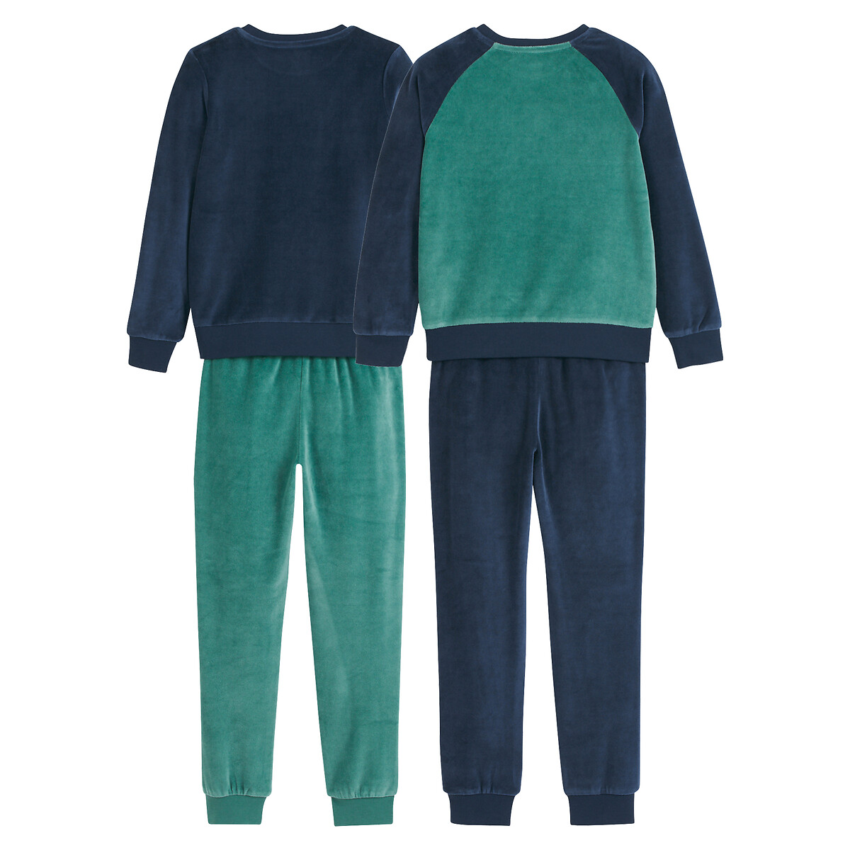 COLEÇÃO LA REDOUTE<br>Conjunto de 2 pijamas de veludo com estampa inspirada no espírito universitário