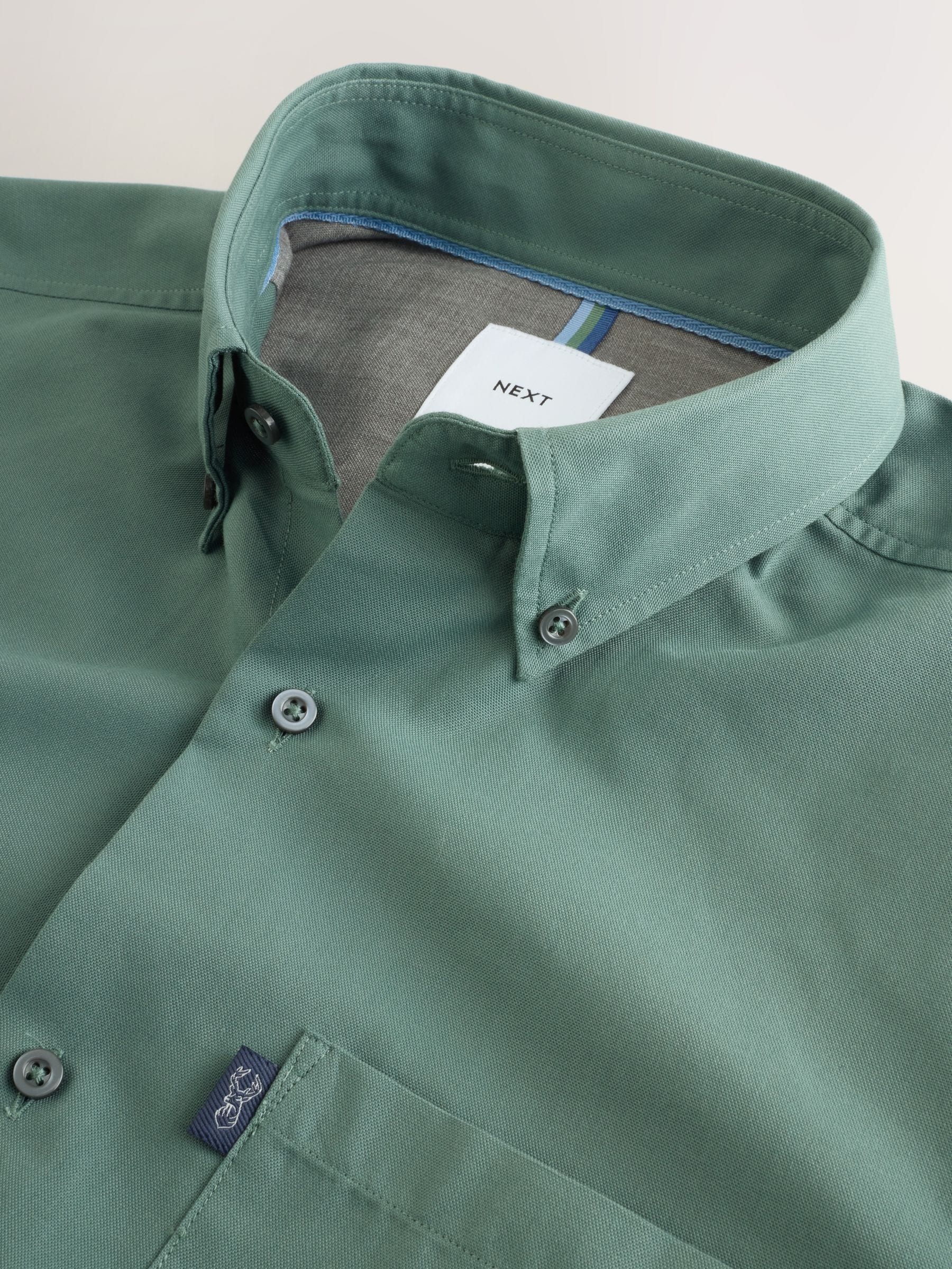 Seafoam green - Slim Fit - Gemakkelijk te strijken Oxford overhemd met doorlopende knopen