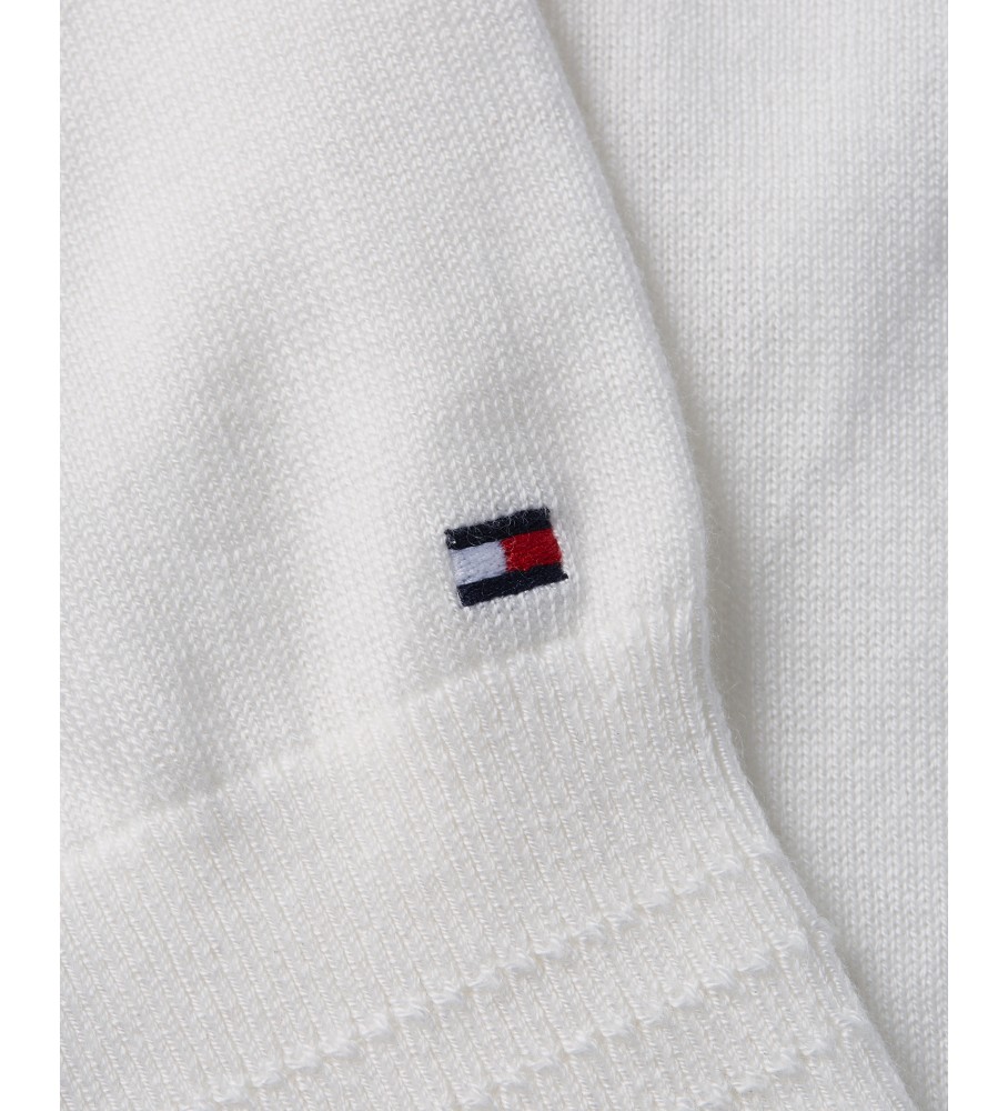 Camisa Tommy Hilfiger com decote em V e costura, branca