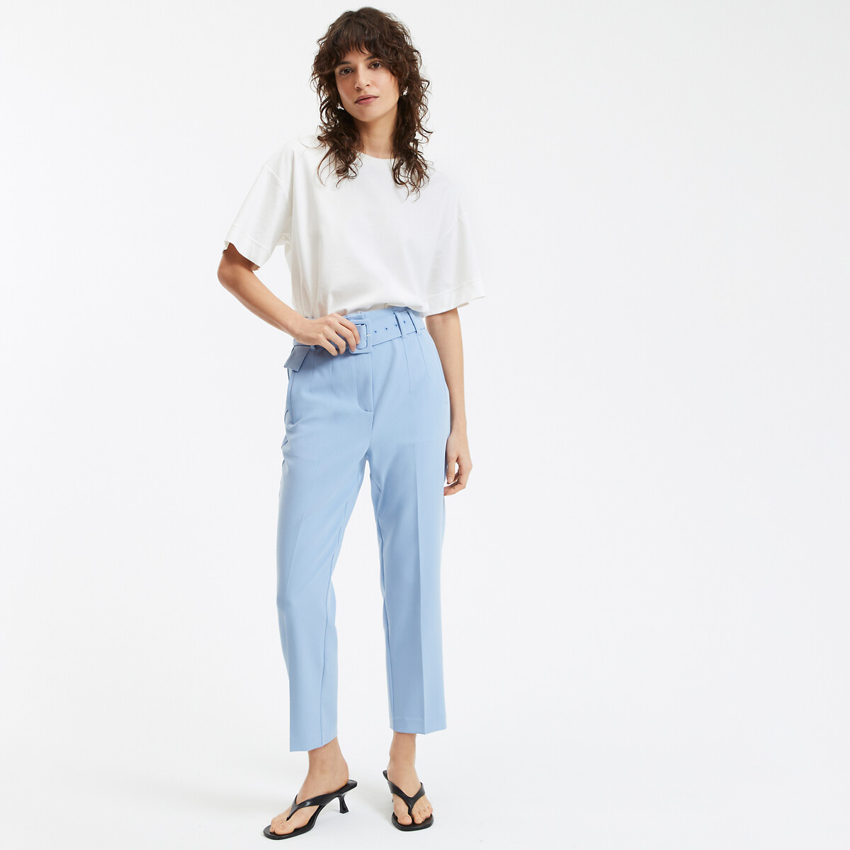 COLEÇÃO LA REDOUTE<br>Calças slim com cinto