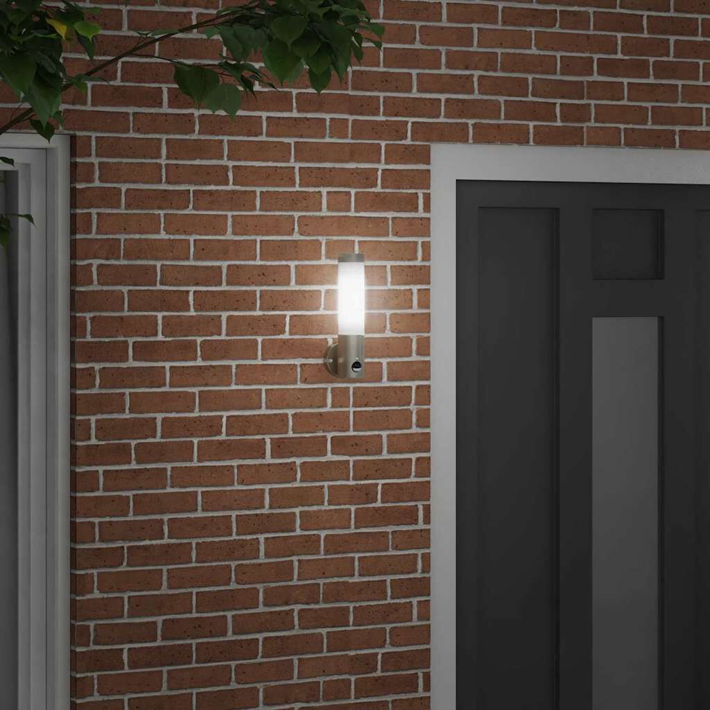 vidaXL Buitenwandlamp Zilver 12 x 7,5 x 29 cm Roestvrij staal