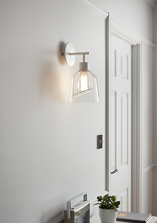 Applique murale Calaneo E27 IP20 gris et blanc