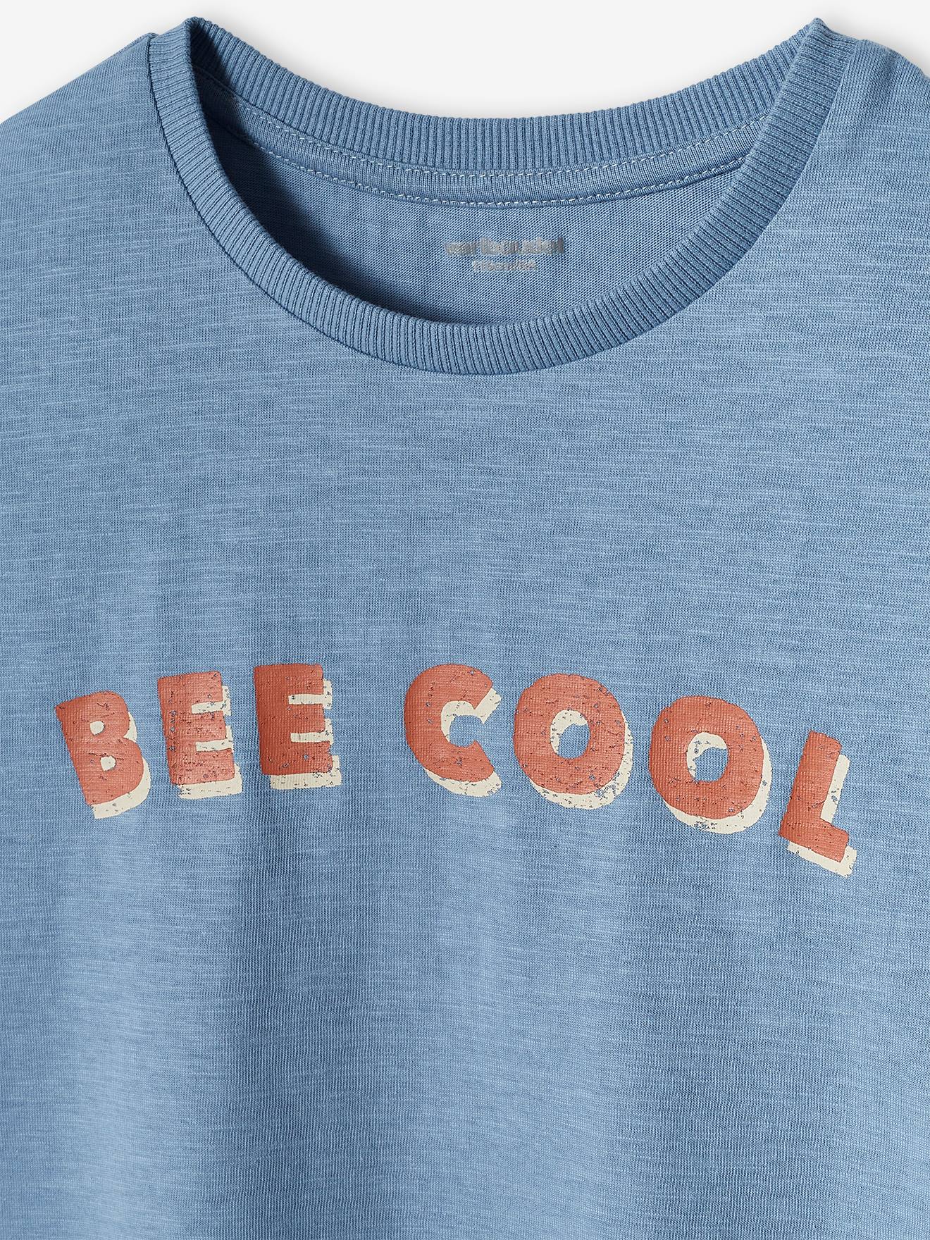 Camiseta azul clara infantil com a mensagem 
