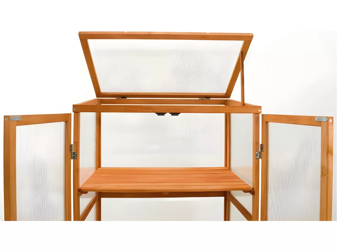Serre en bois jardin châssis 3 étagères modèle : Printemps 76x47x110,5cm