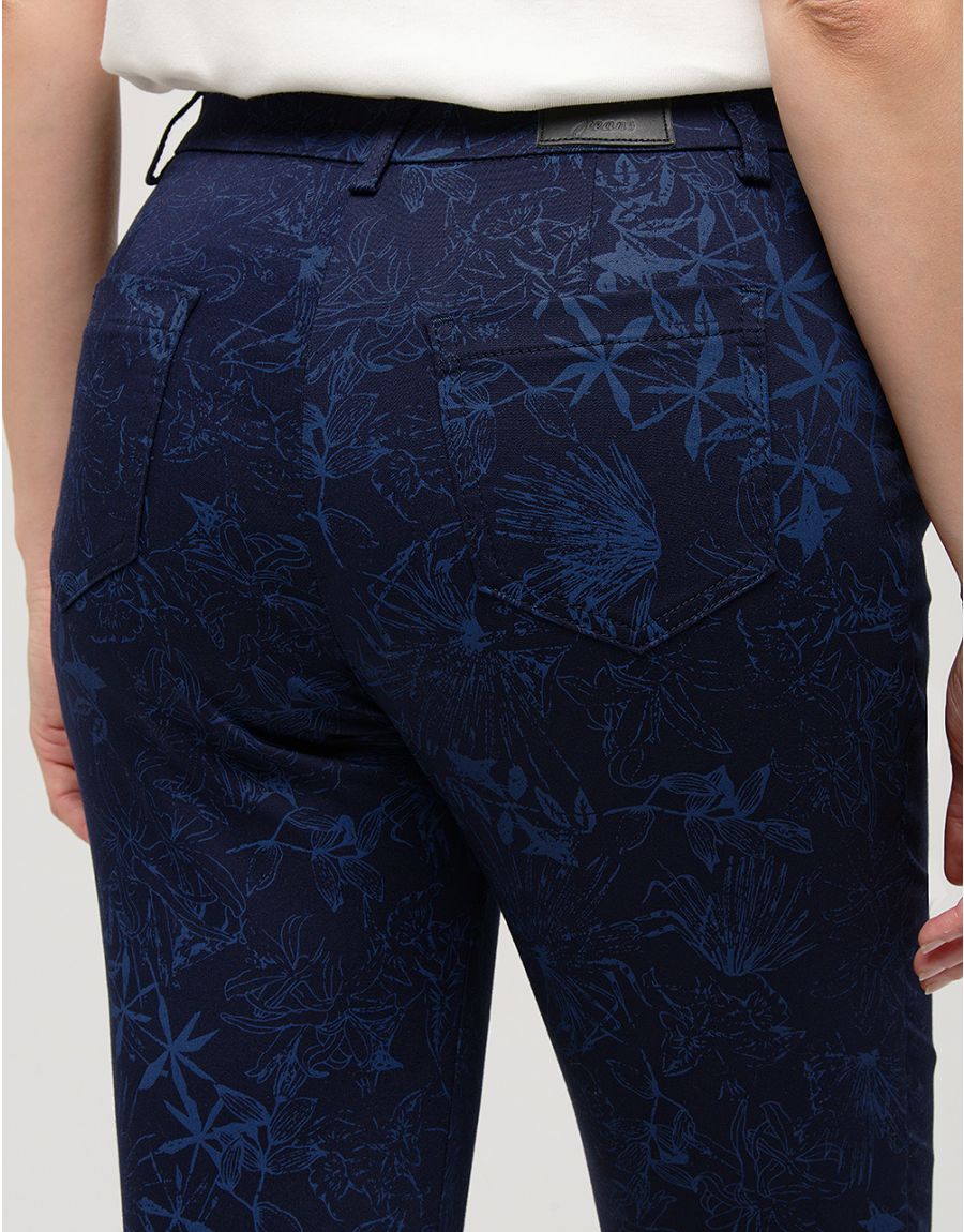 Pantalon bleu motifs 7/8e