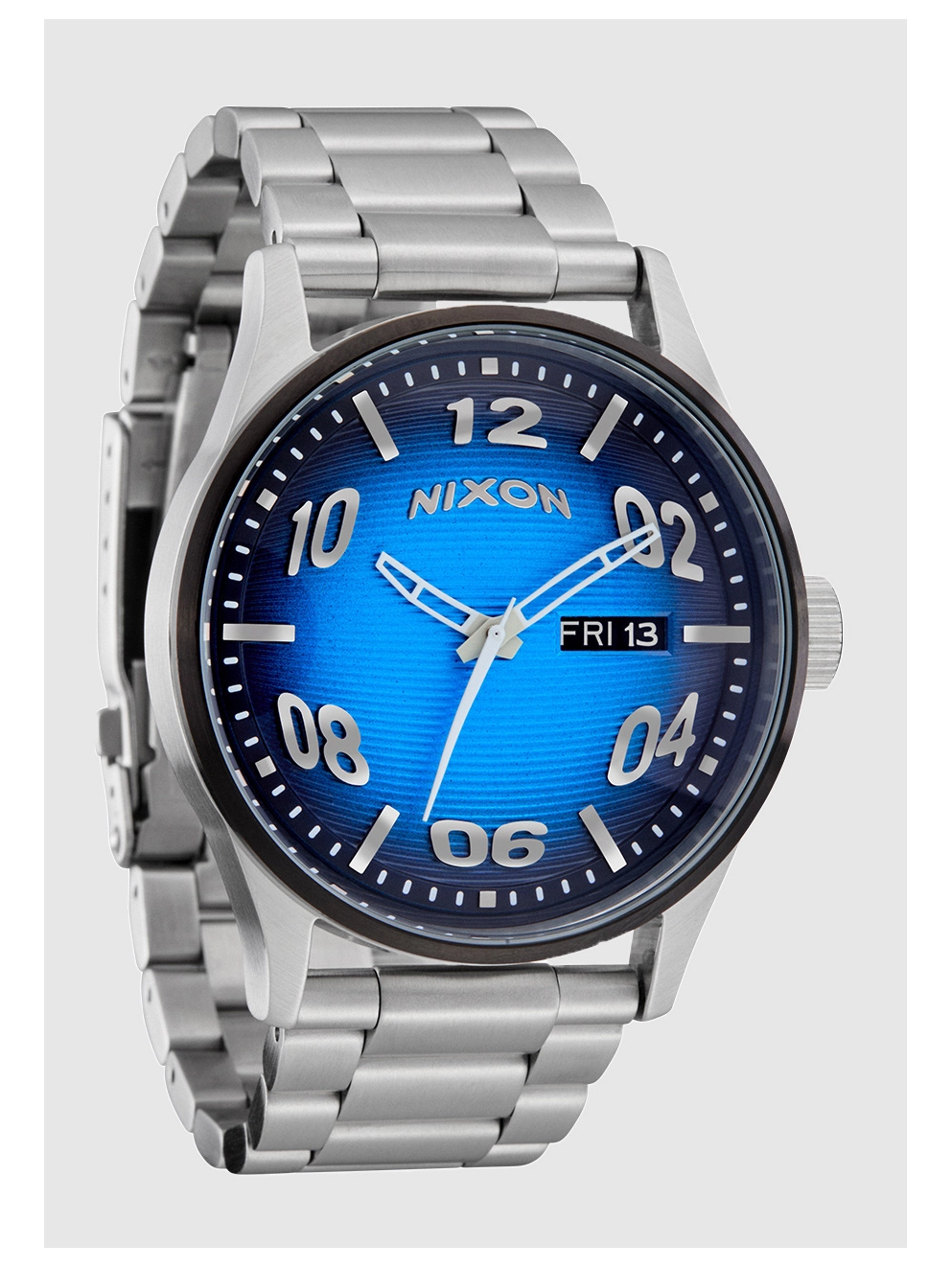 Nixon The Sentry Stainless Steel Watch fisheye/silver/polar blue