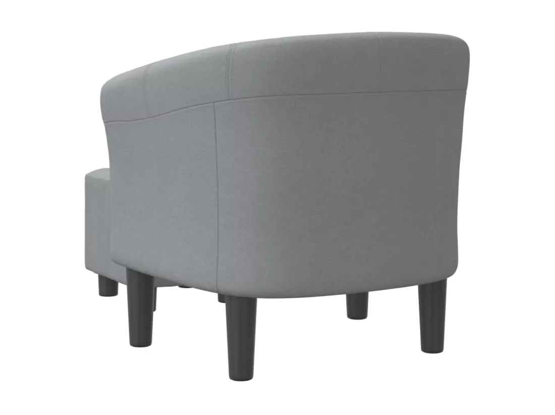 Fauteuil cabriolet avec repose-pied gris clair tissu