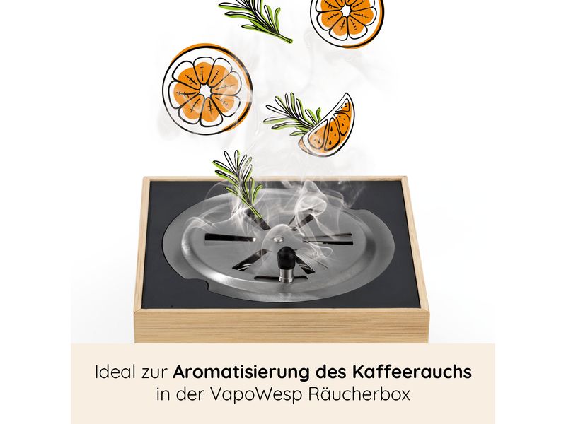 VapoWesp Ersatzkräuter Orange & Rosmarin, 100 g Aromakräuter- Nachfüllpackung für die Räucherbox