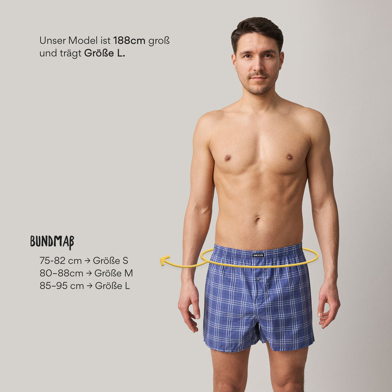 American Boxershorts aus Bio-Baumwolle Mix (Grüne Muster)