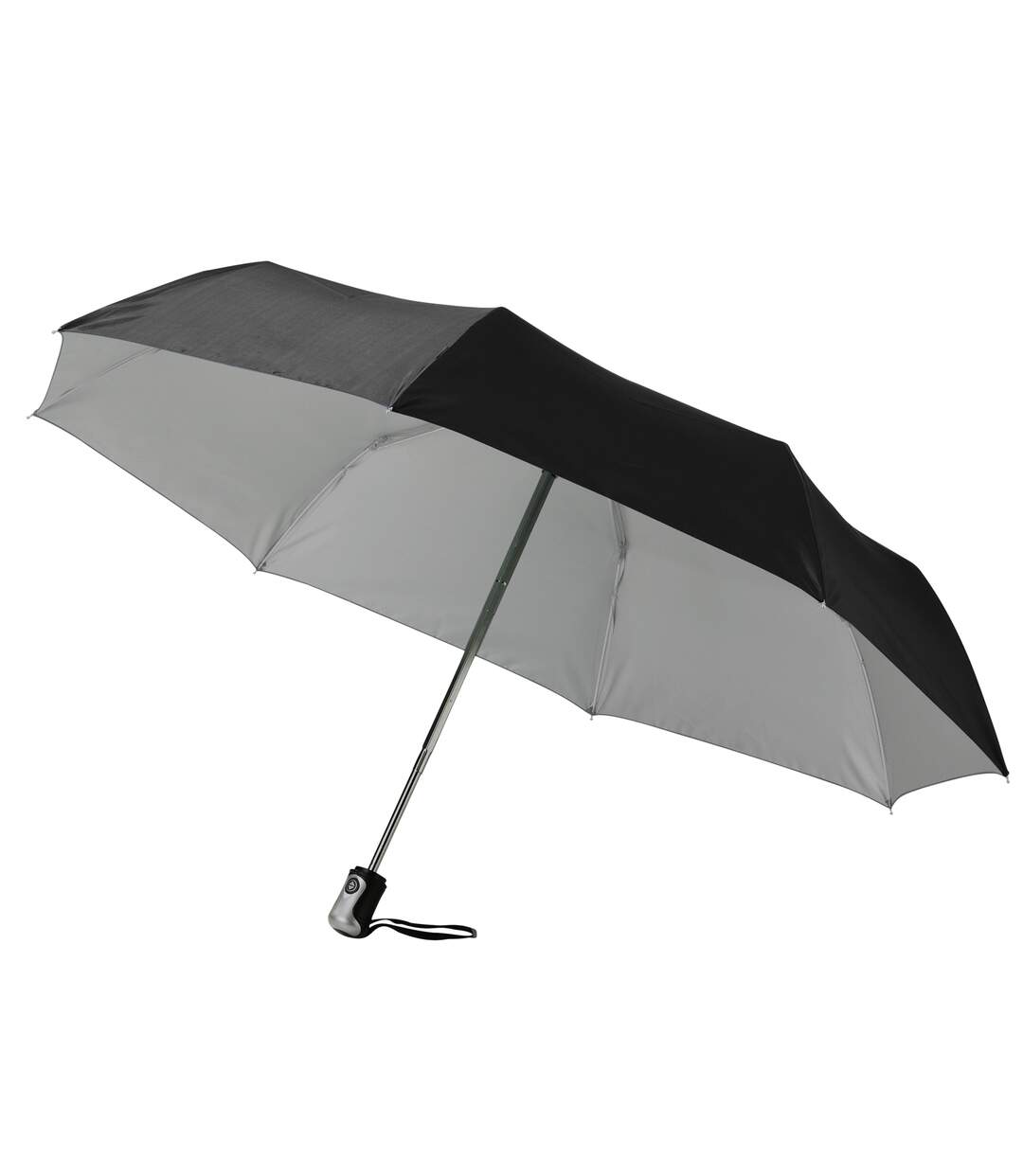 Bullet Alex 54.61cm Parapluie 3 sections à ouverture et fermeture automatiques (Noir / Argenté) (Taille unique) - UTPF902