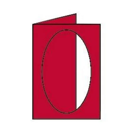 Rössler Coloretti Passepartout-Karten, B6, oval, klatschmohn , 5 Stück