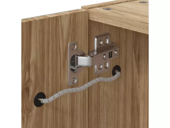 Armoire de salle de bain à miroir avec LED chêne 60x13x52 cm