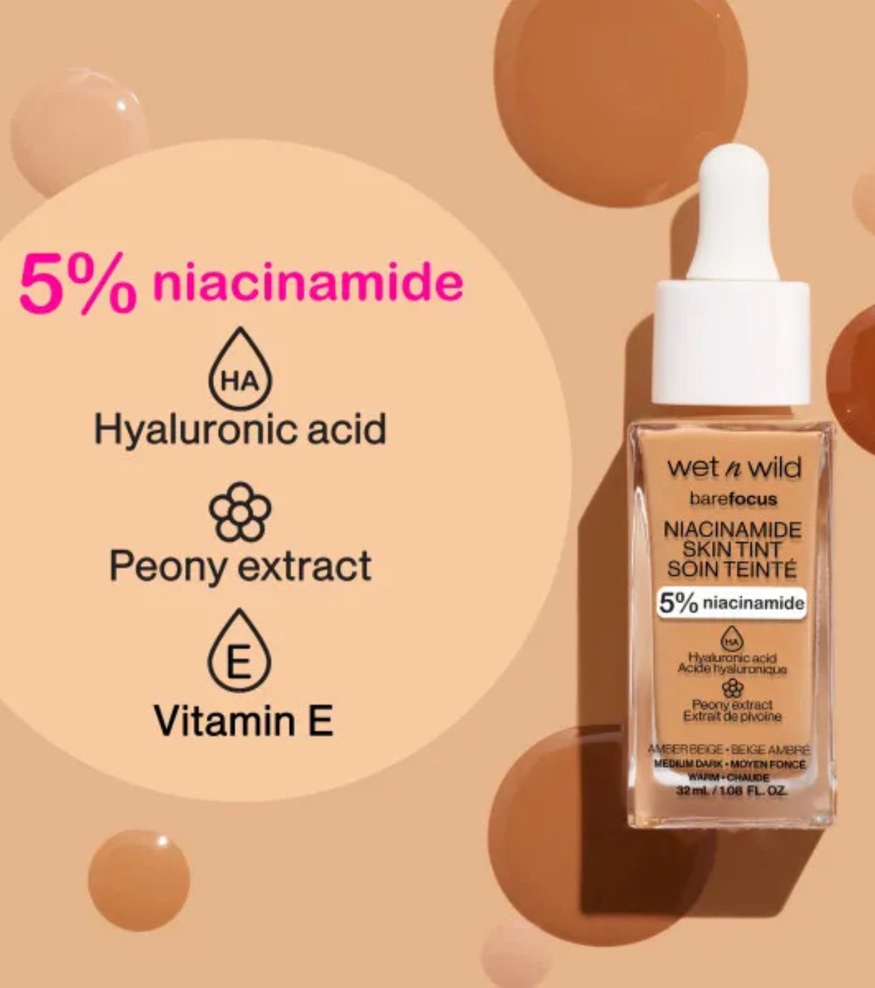 Wet N Wild - Base Bare Focus Niacinamide Skin Tint - Deep