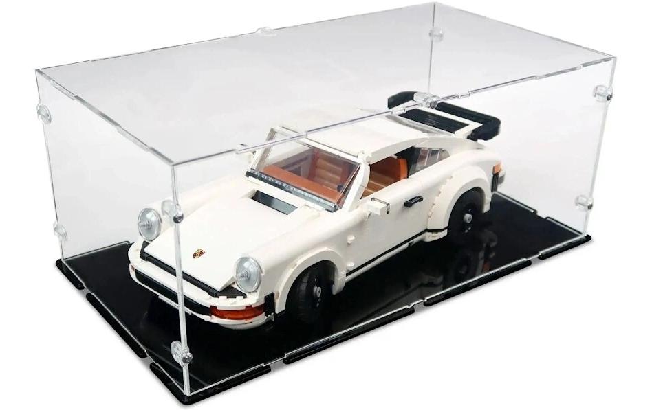 Baukasten Acryl-Display für LEGO 10295 Porsche 911Acry-Display-Box mit schwarzem Boden