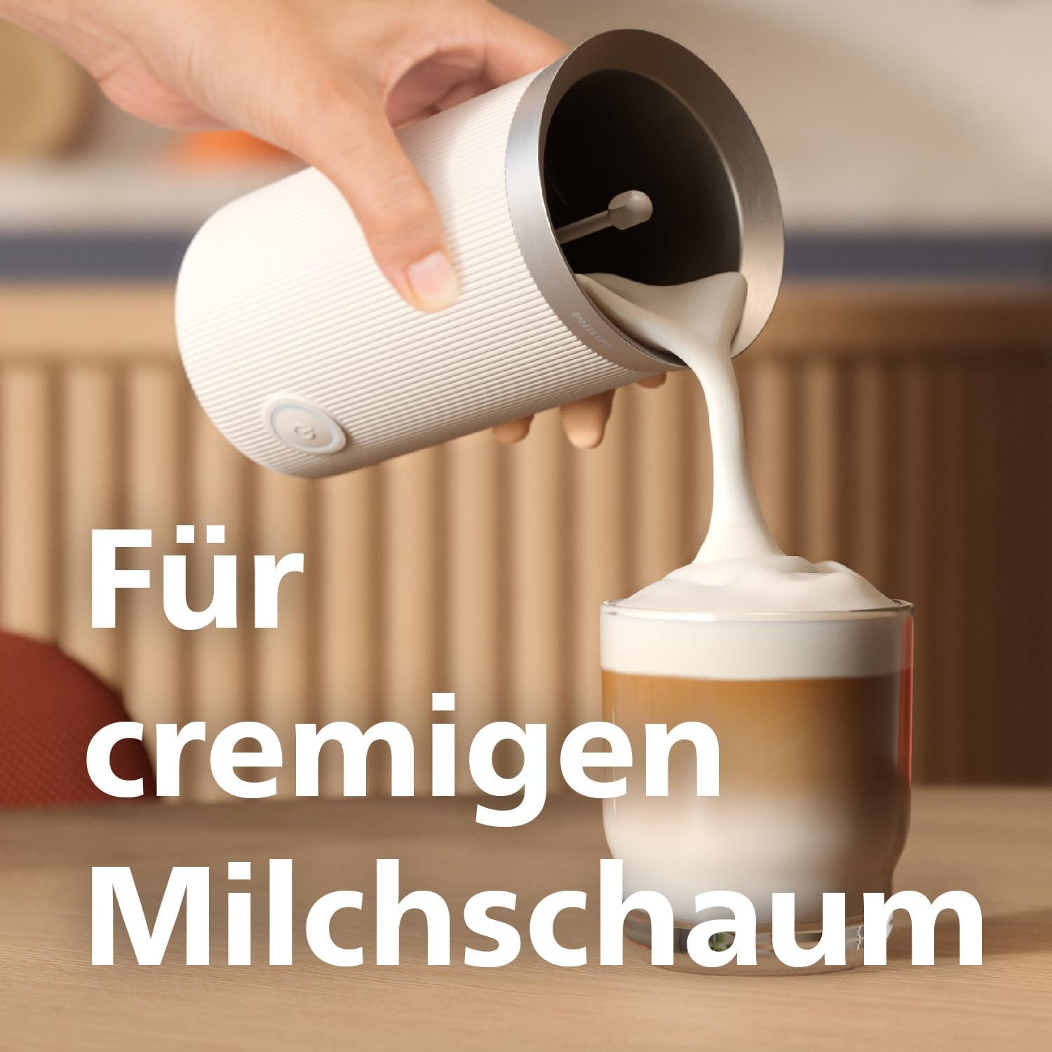Philips Baristina Espressomaschine und Milchaufschäumer Paket – Automatisches Mahlen, Tampen & Brühen, 16 Bar, Kaffeemaschine mit Mahlwerk & Siebträger, leichte Reinigung, Naturweiß (BAR303/00)