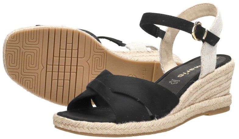 Tamaris Sandalen Touwzool zwart