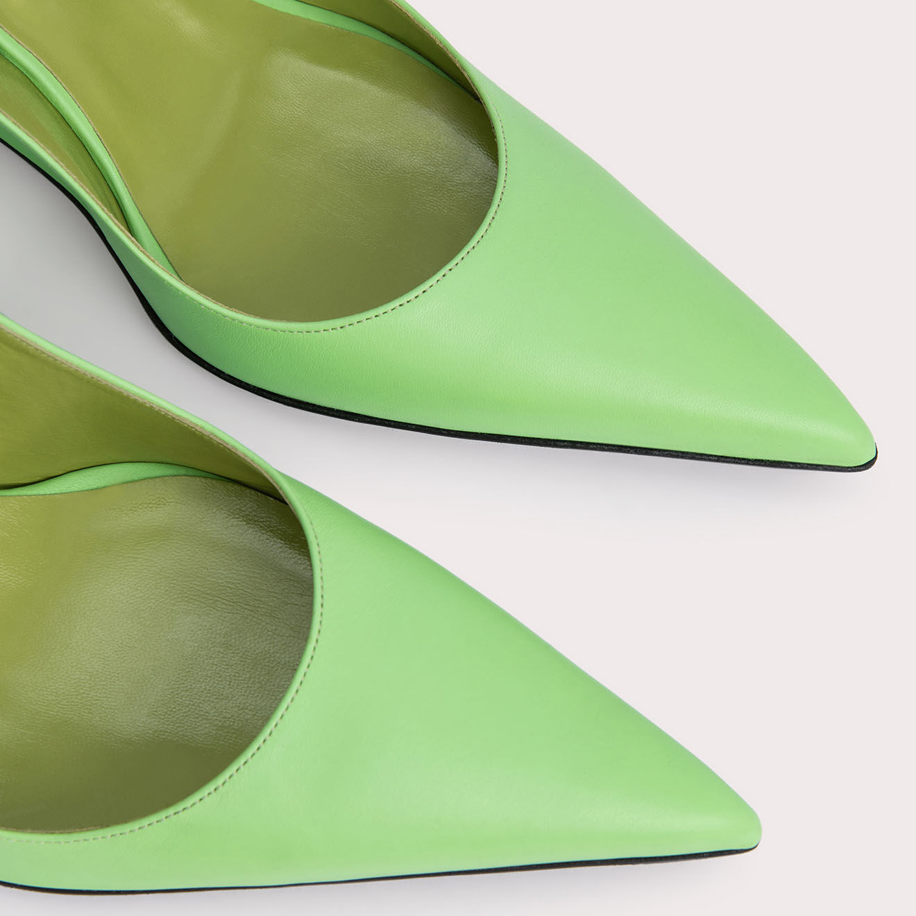By Far Compensées en Cuir Vaughn vert clair - Talon 10 cm