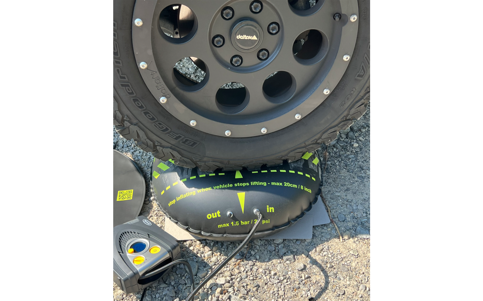 Flat-Jack Camper 2.0 Reifen-Luftkissen für Fahrzeuge bis 6 Tonnen & bis 305 mm Reifenbreite