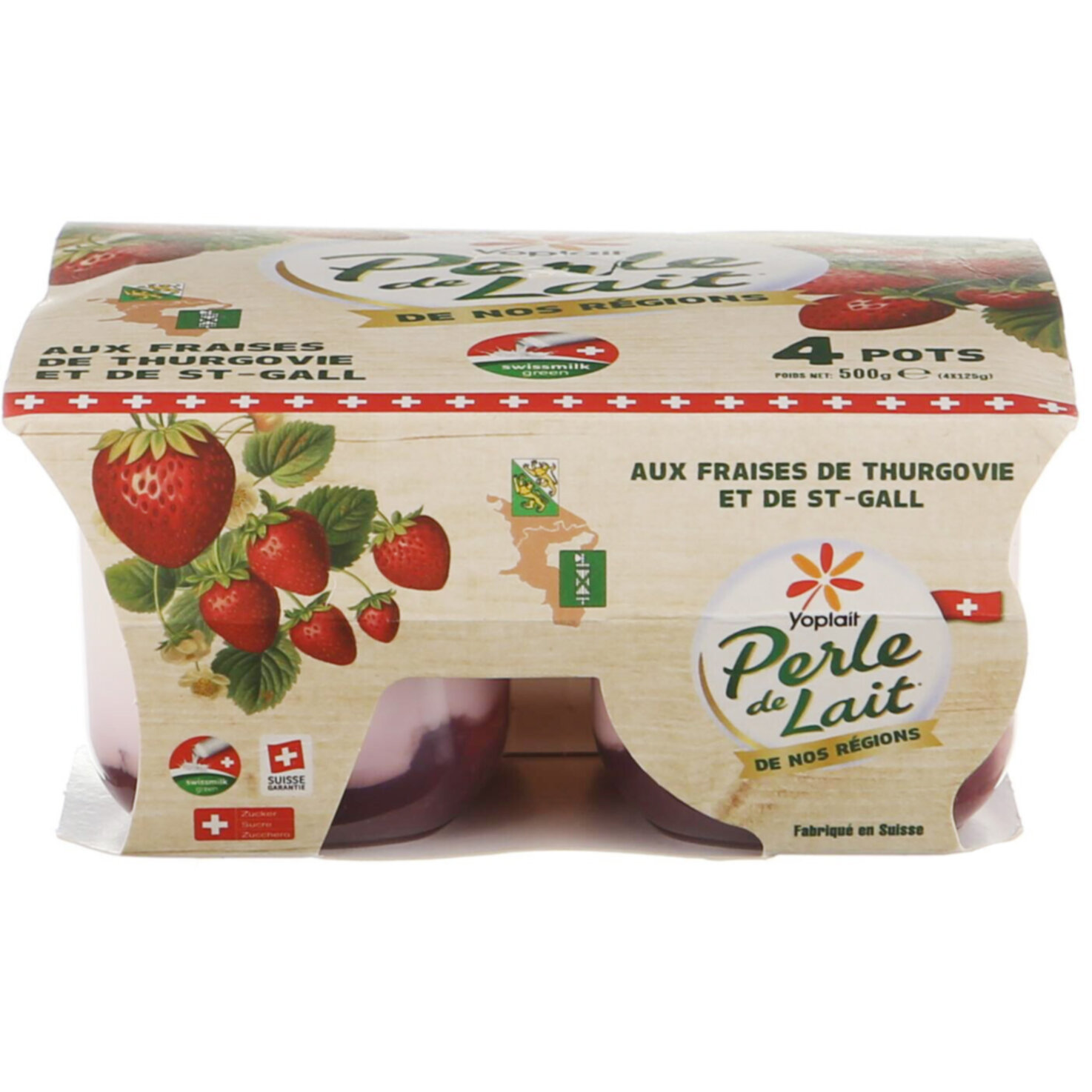 Yoplait Perle de Lait Joghrt Regio Erdbeere 4x125g