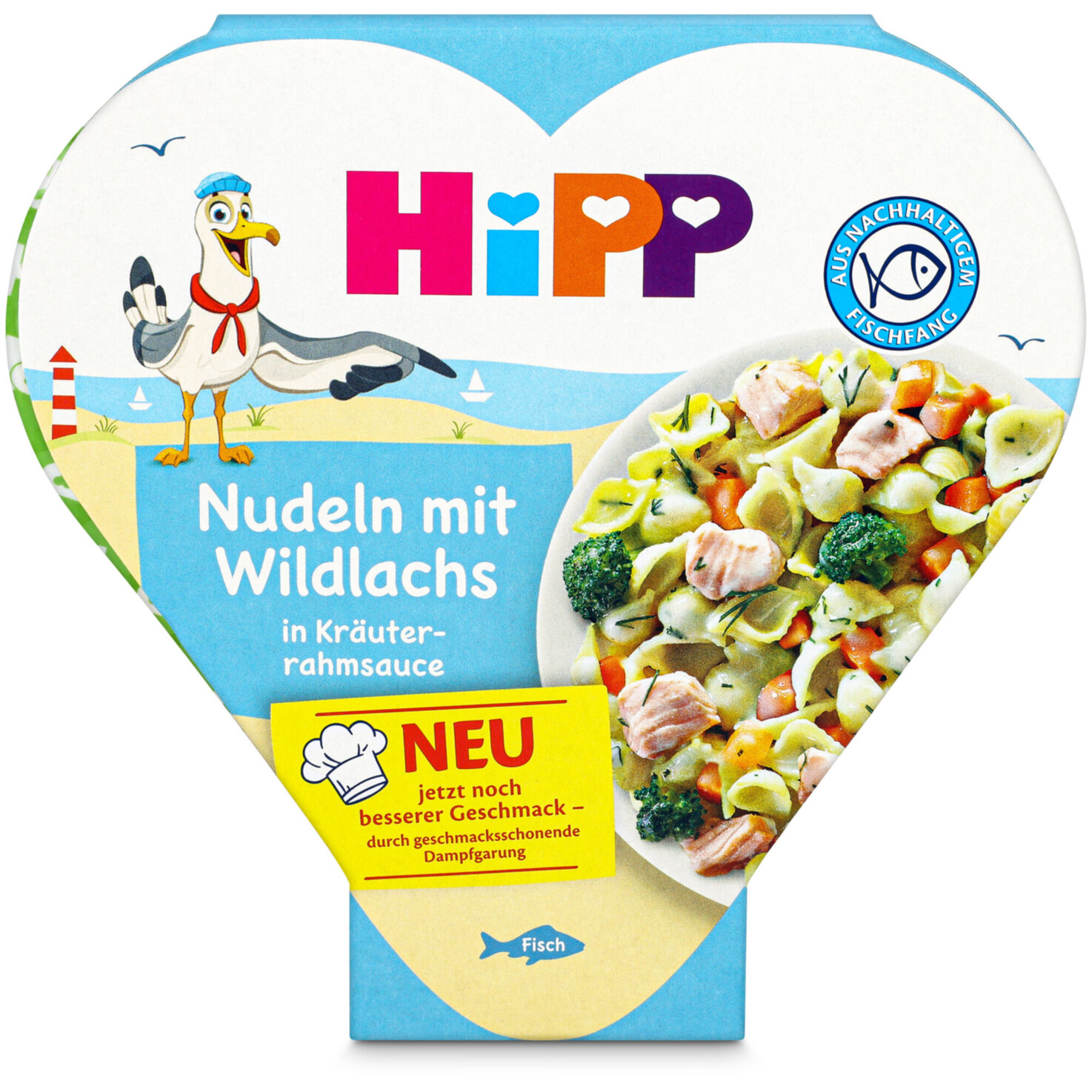 Hipp Nudeln mit Wildlachs in Kräuterrahmsauce 12+ Monate
