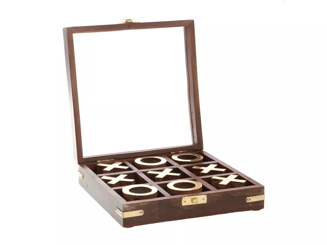 Boite en bois Tic Tac Toe