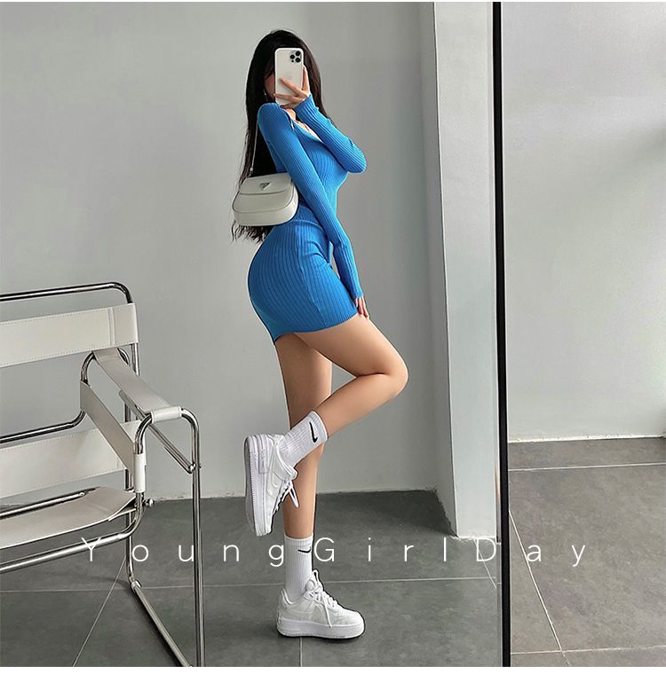 RainGirl - Gebreide mini-schedejurk