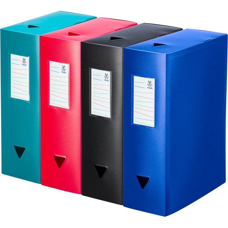 Boîte de classement plastique Viquel dos 10 cm couleur