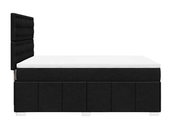 Sommier à lattes de lit avec matelas Noir 140x190 cm Tissu